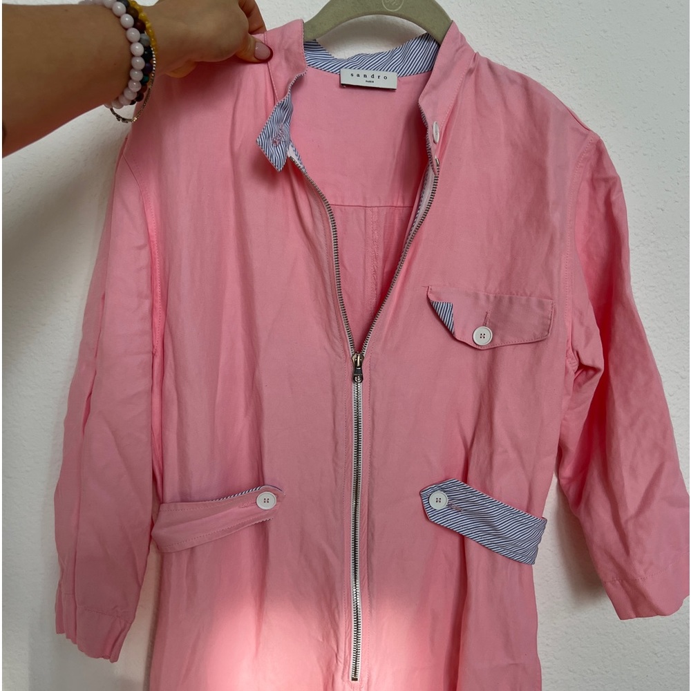 Sandro pink jumpsuit size 40 -M - Picture 7 of 7